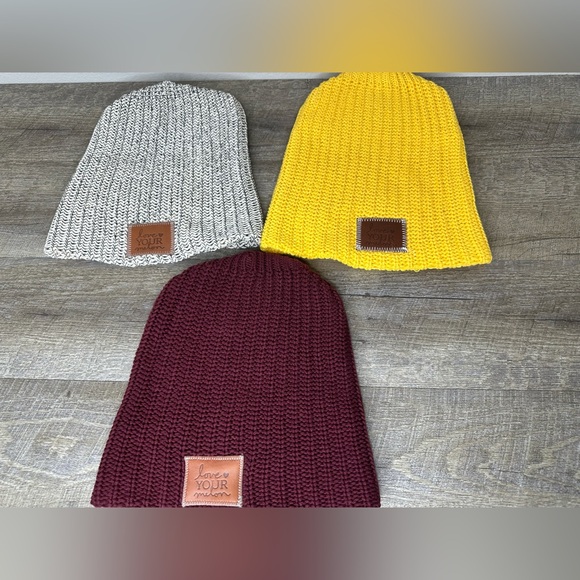 Lot of 3 Love Your Melon Beanie Hats Stocking Cap 100% Cotton Made in USA Slouch - Picture 1 of 4